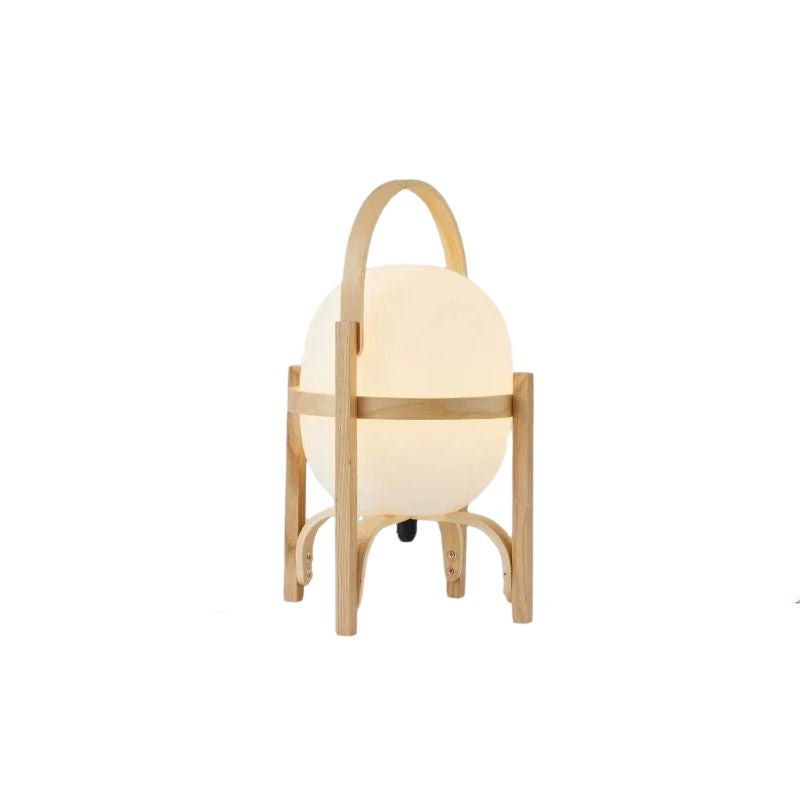 Lampada da Terra Nordica in Vetro e Legno - Eleganza e Stile Wabi-Sabi per Ogni Ambiente