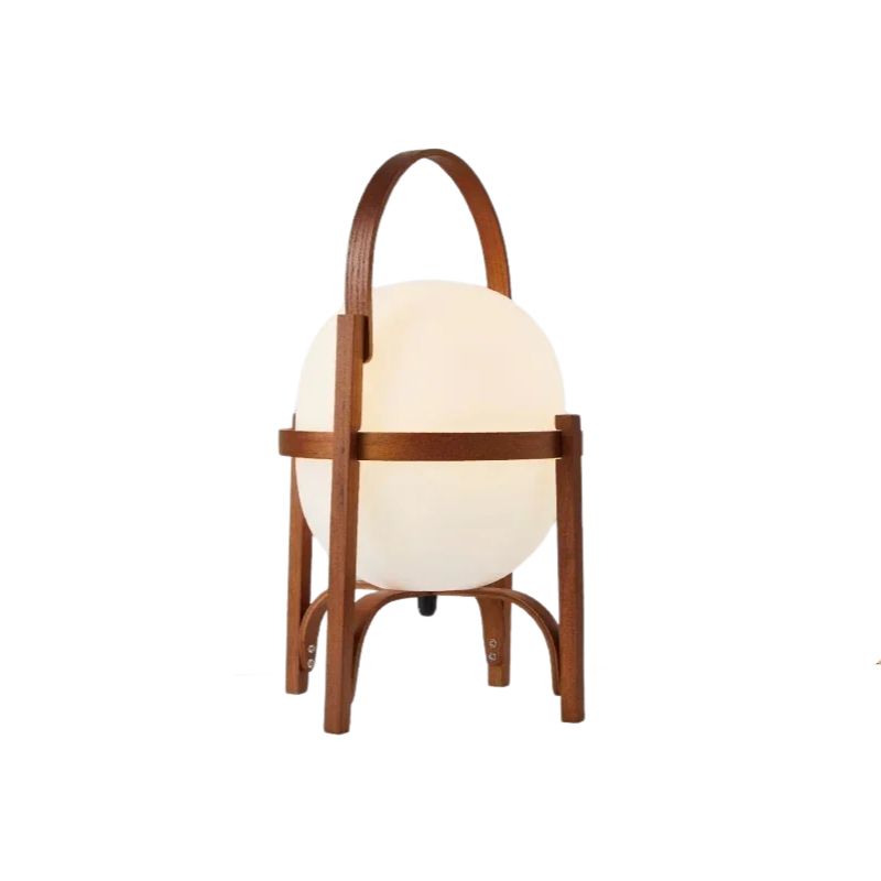 Lampada da Terra Nordica in Vetro e Legno - Eleganza e Stile Wabi-Sabi per Ogni Ambiente