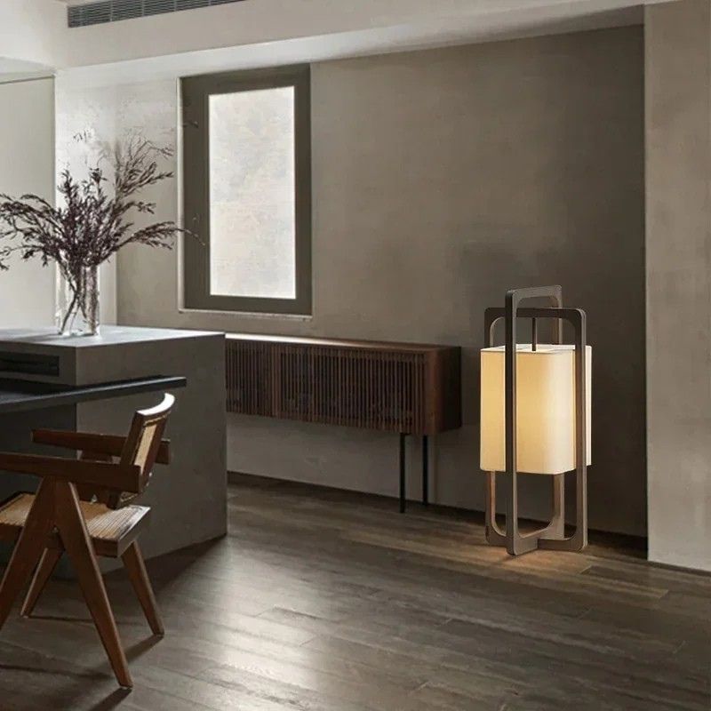 Lampada da Terra Vintage in Legno Massello - Eleganza Zen per Ogni Ambiente