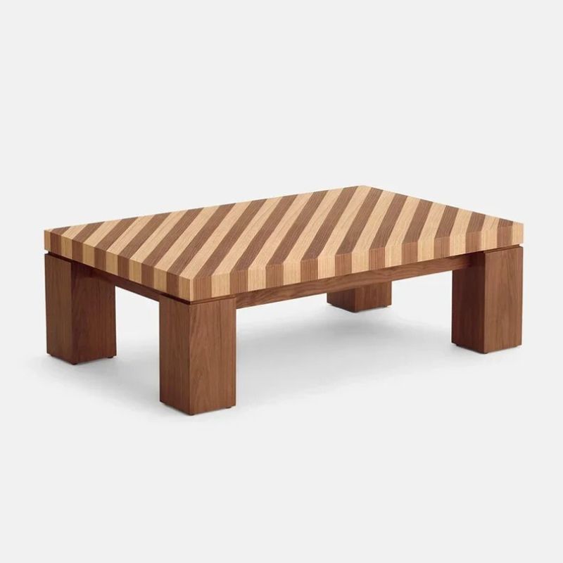 Tavolino da Caffè Rettangolare in Legno Massello - Design Medievale Moderno per il Tuo Soggiorno