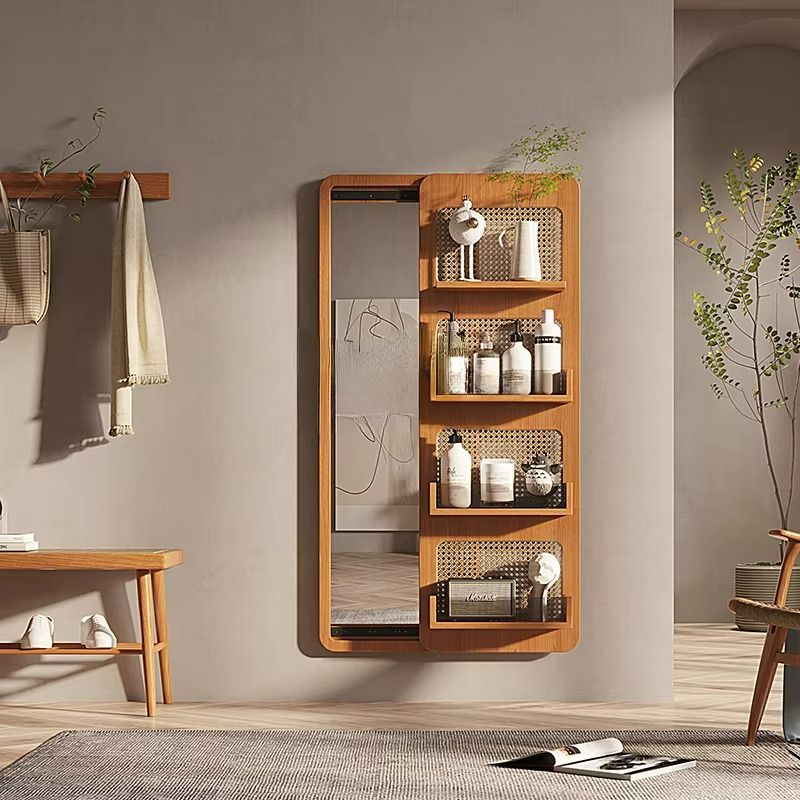Specchio Multifunzionale in Legno - Eleganza Giapponese e Funzionalità Nascosta