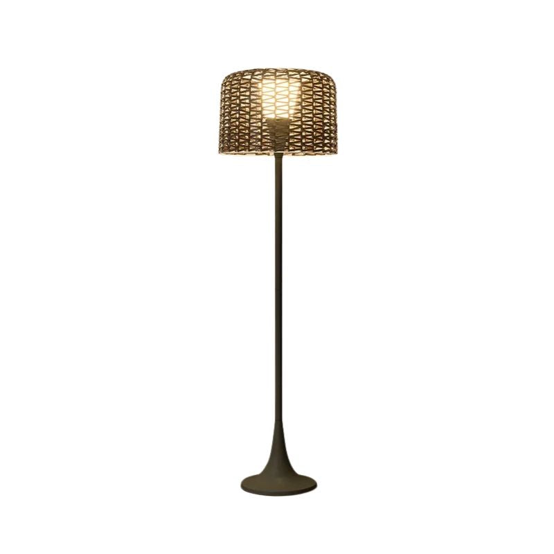 Lampada a LED da Terra Solare in Rattan Intrecciato - Stile e Resistenza per il Tuo Giardino