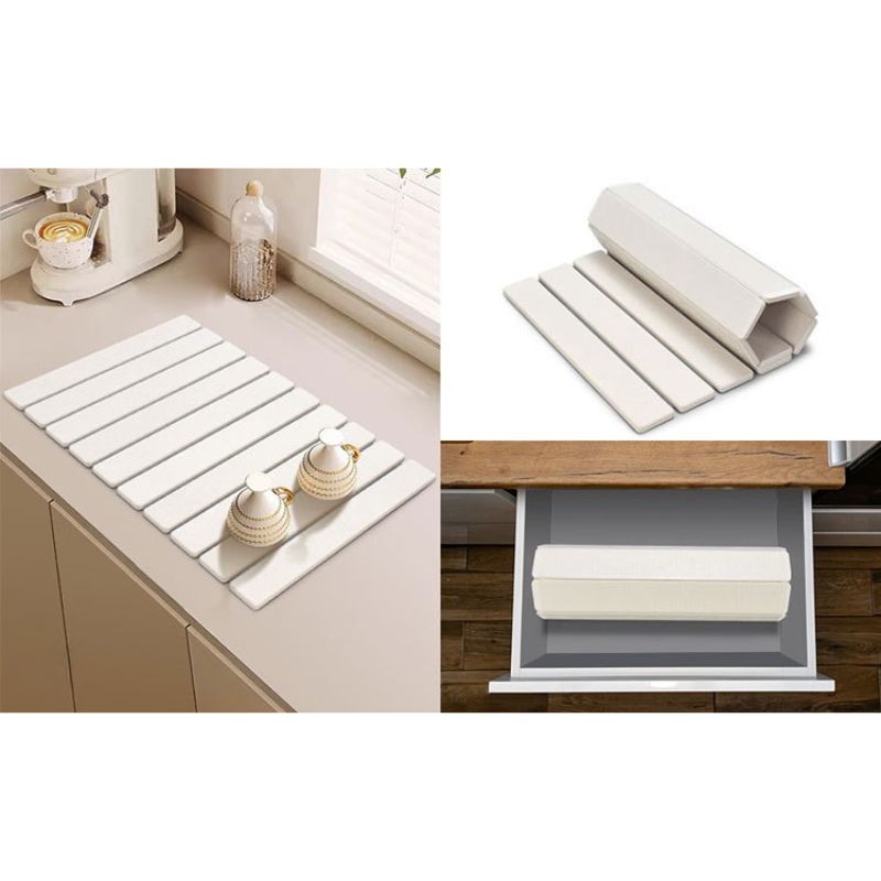 Tappetino Asciuga Stoviglie in Diatomite - Eleganza Pieghevole per la Cucina