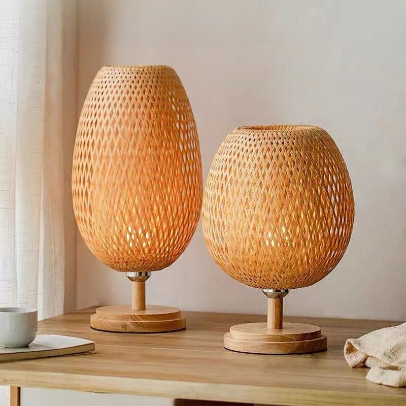 Lampada da Tavolo in Bambù Stile Zen Giapponese - Illumina la Tua Vita con Eleganza Serena