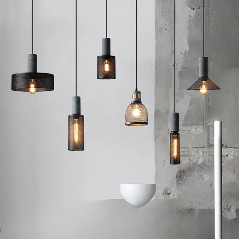 Lampada a Sospensione Retro in Cemento – Stile Industriale e Design Vintage