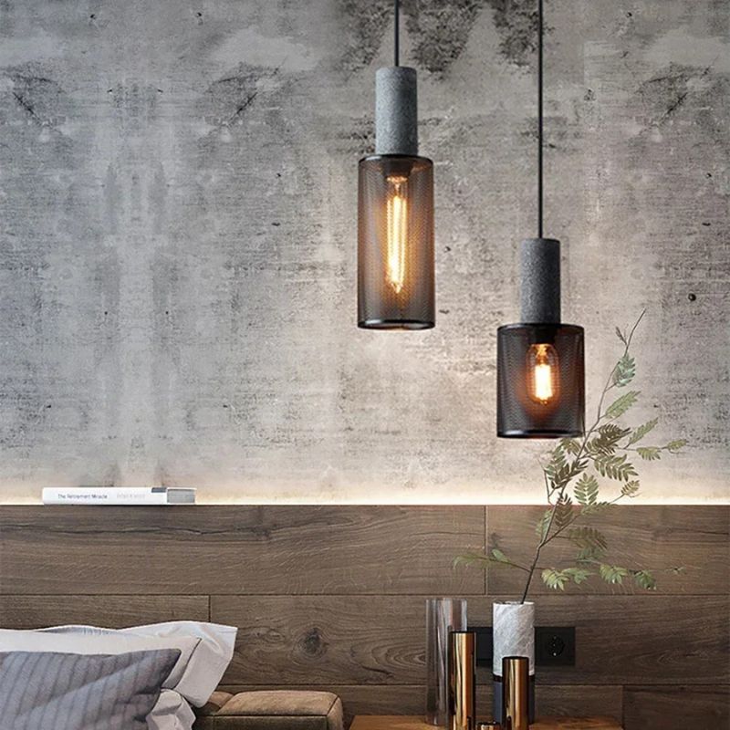 Lampada a Sospensione Retro in Cemento – Stile Industriale e Design Vintage