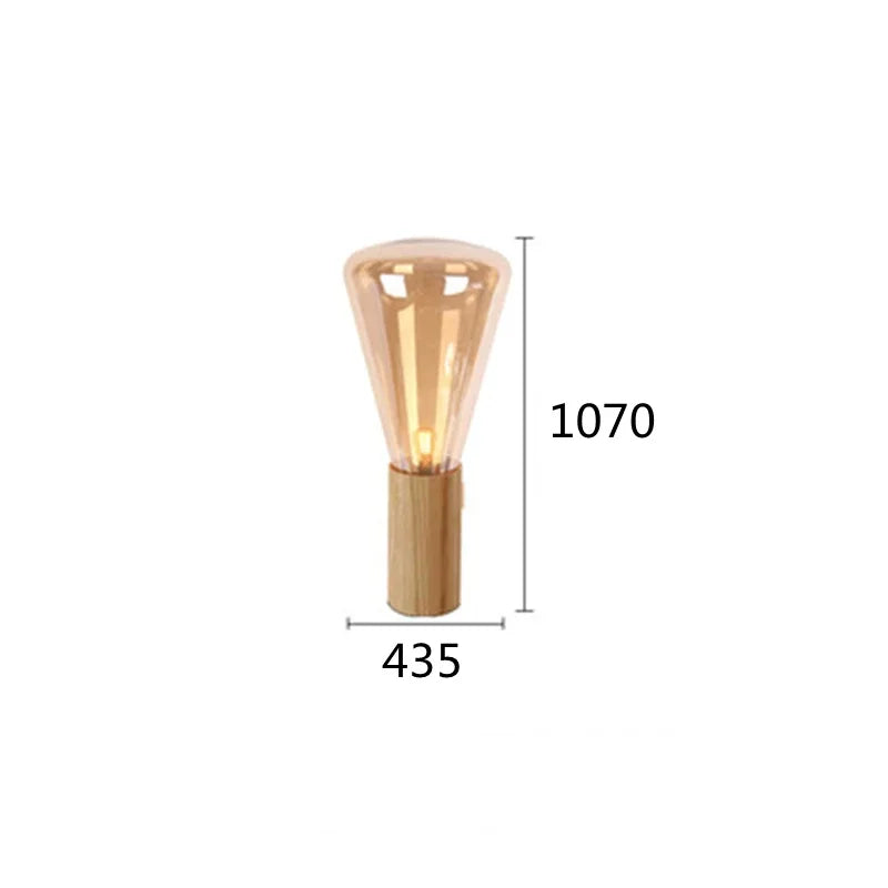 Lampada da Terra Moderna in Legno e Vetro - Eleganza e Creatività per Ogni Ambiente