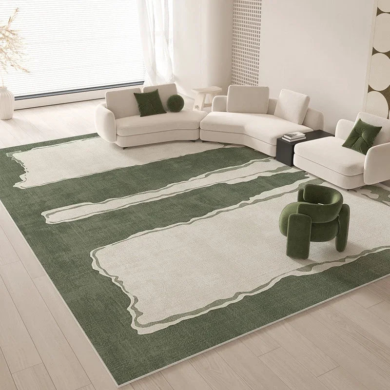 Tappeto Geometrico Verde - Eleganza e Comfort per il Tuo Soggiorno