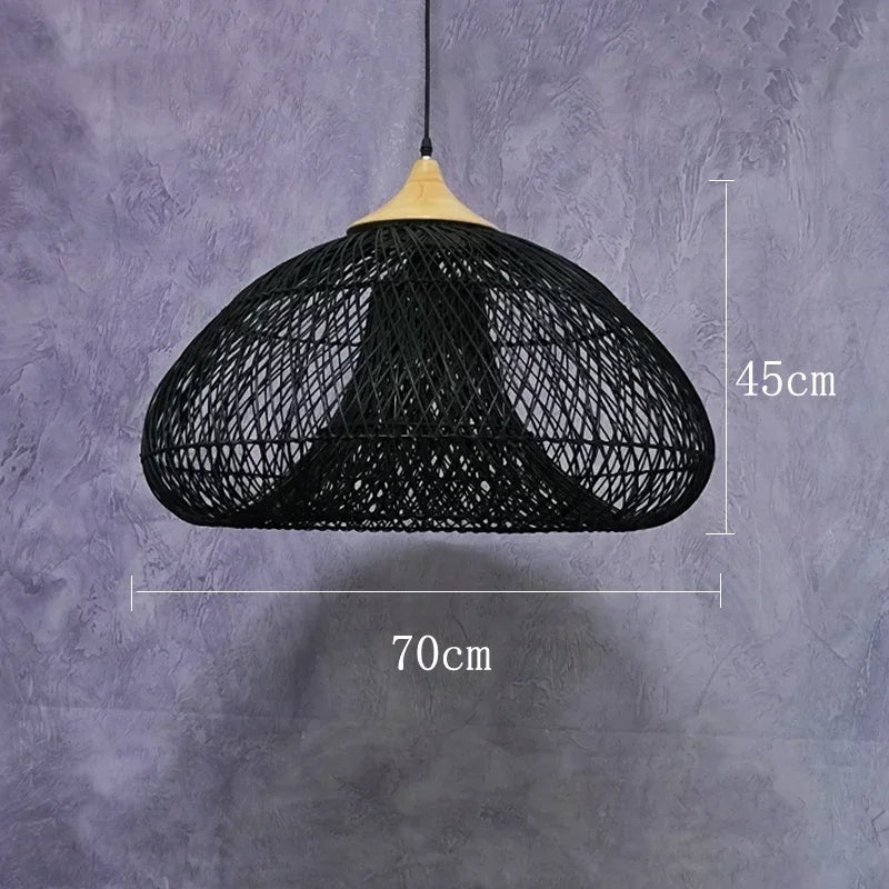 Lampada da Soffitto in Bambù e Rattan - Design Artigianale