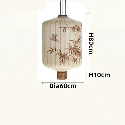 Lampada Lanterna in Tessuto Asiatico - Eleganza Retrò per Ogni Ambiente