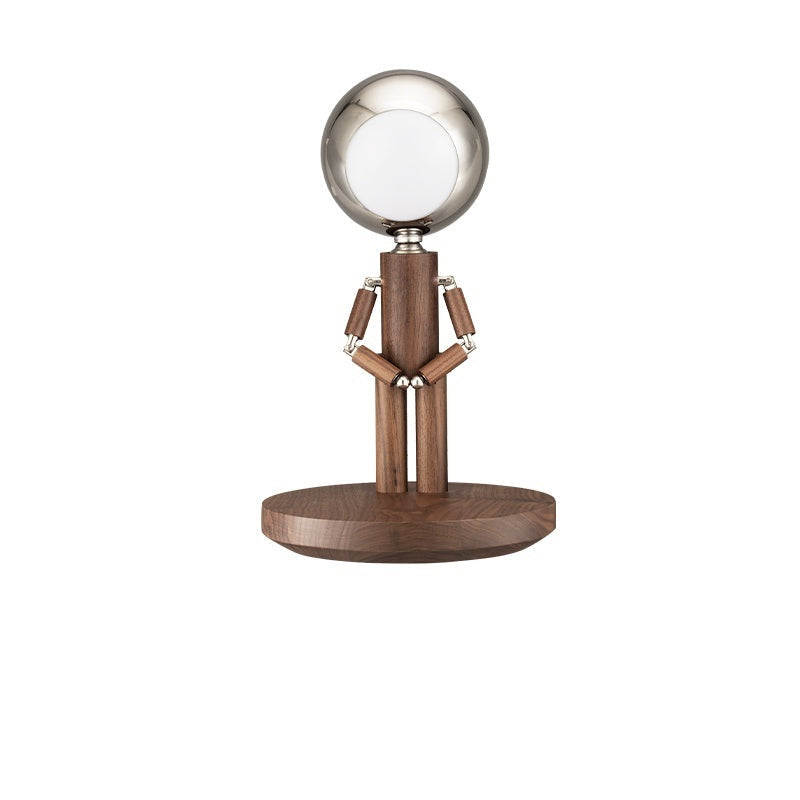 Eleganza Lunare con Lampada Decorativa in Legno