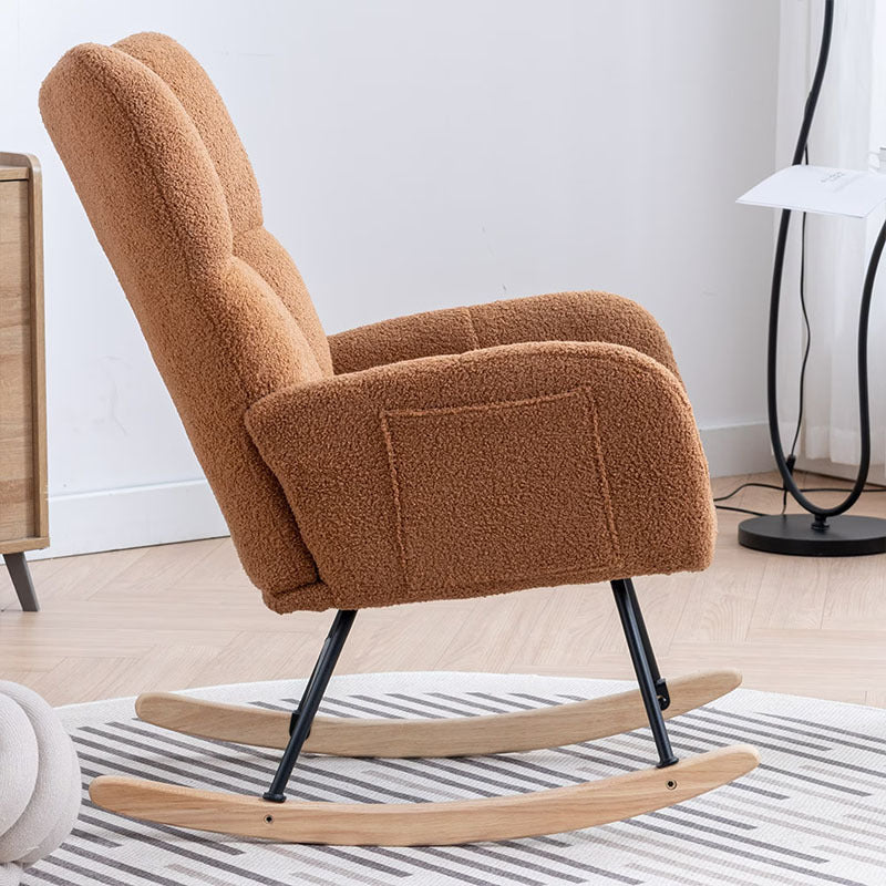 Poltrona Dondolo in Peluche Soft Teddy - Comfort Avvolgente per la Tua Casa
