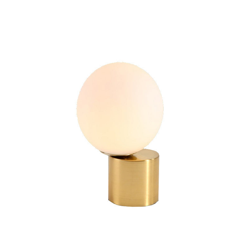 Lampada da Comodino in Vetro e Metallo, Stile Nordico