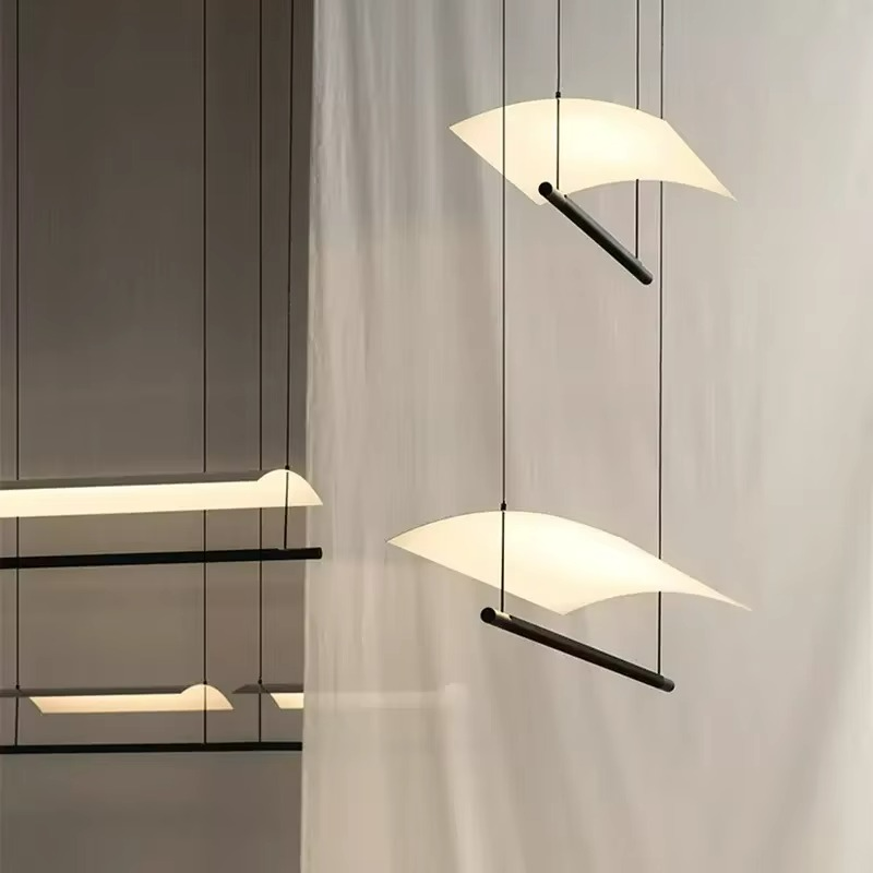 Lampadario Minimalista Scandinavo - Design Lungo e Moderno per Ristoranti e Uffici