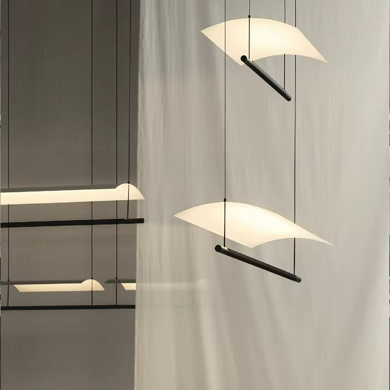 Lampadario Minimalista Scandinavo - Design Lungo e Moderno per Ristoranti e Uffici