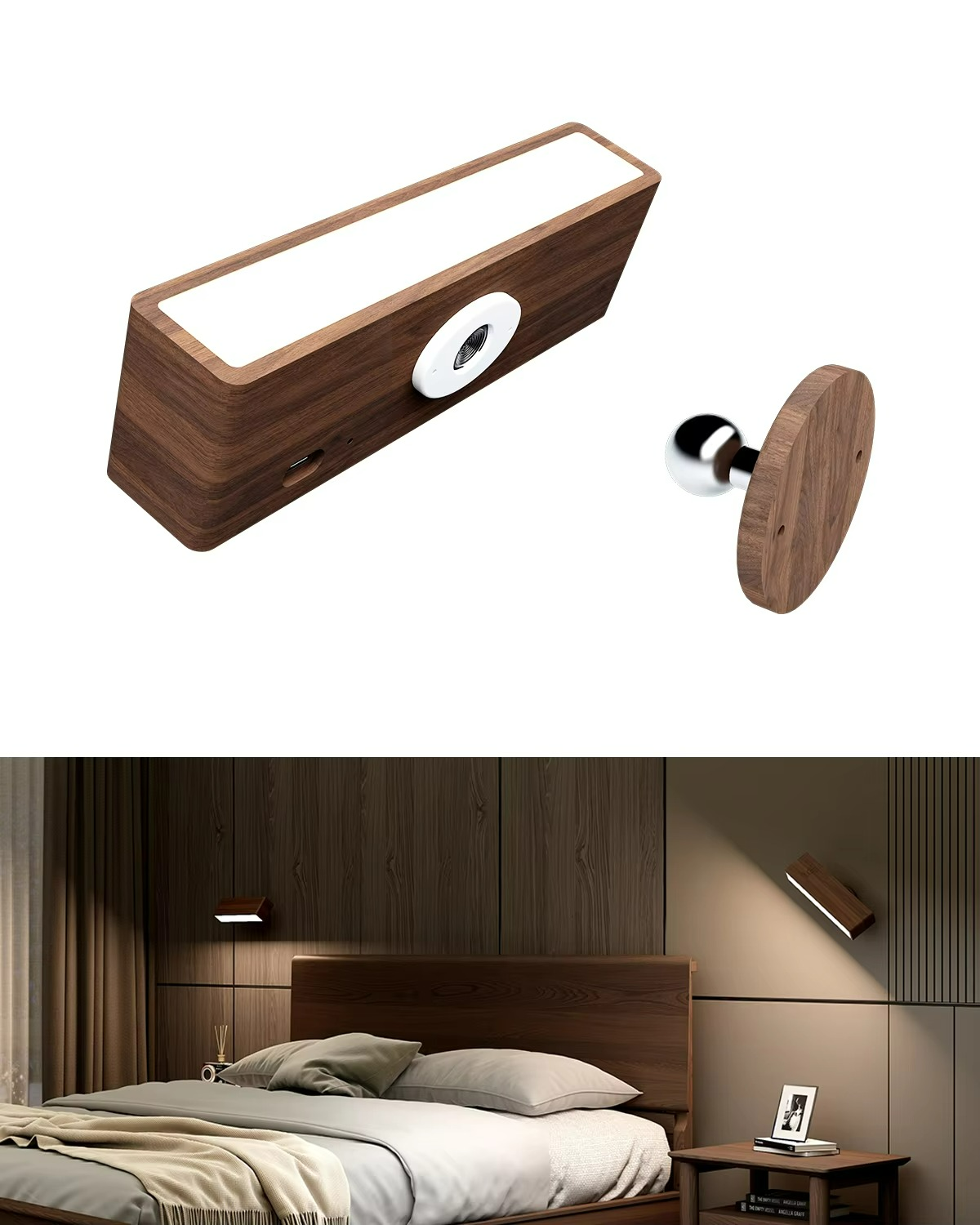 Lampada da Parete a LED in Legno - Versatilità e Stile per Ogni Ambiente