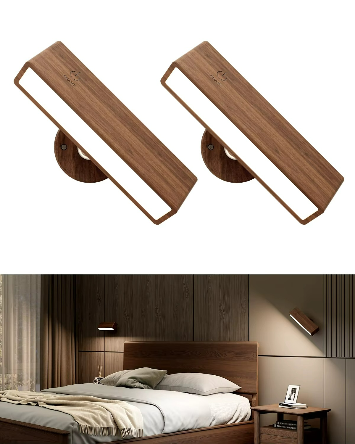 Lampada da Parete a LED in Legno - Versatilità e Stile per Ogni Ambiente