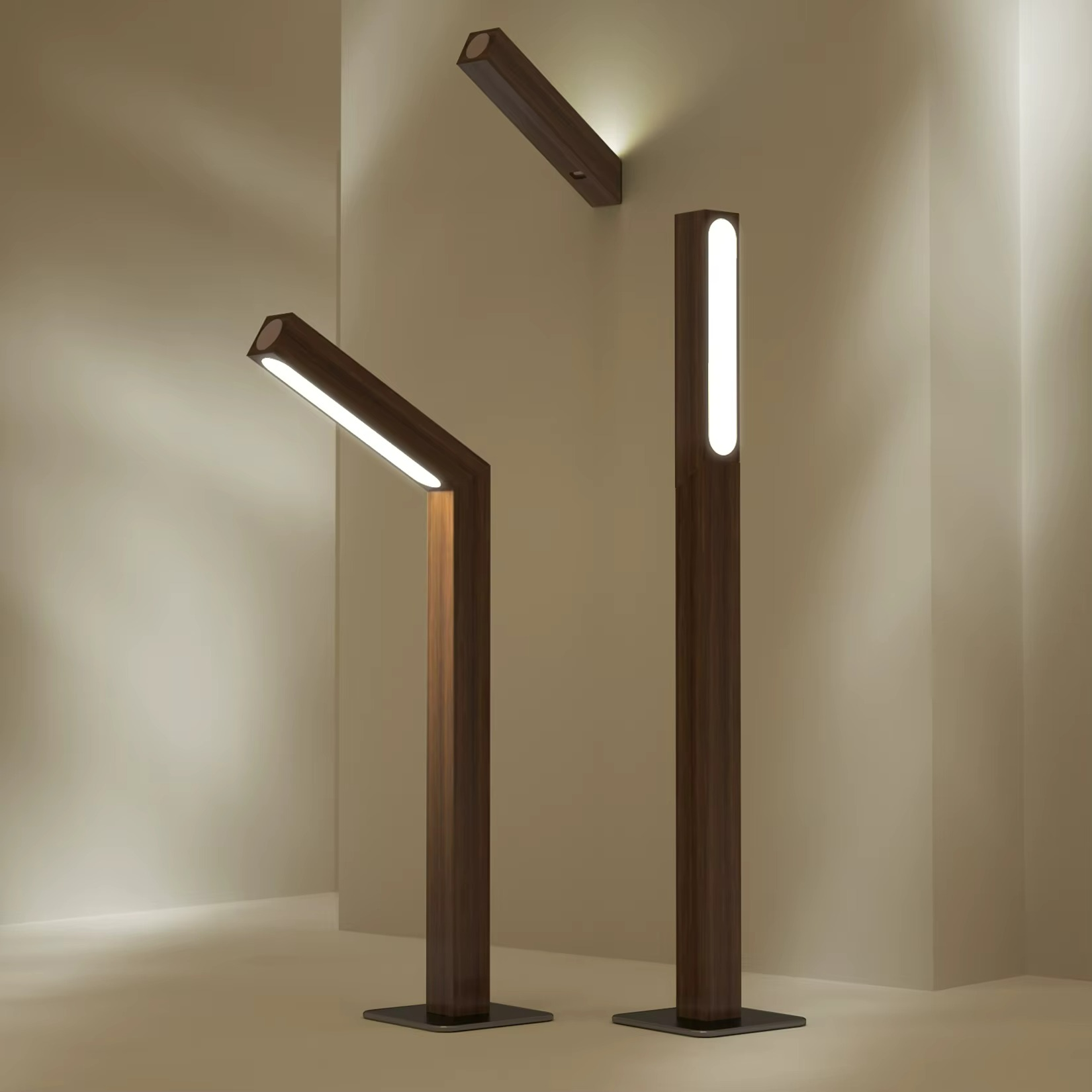 Illuminazione Versatile con Lampada da Parete Rotante in Legno