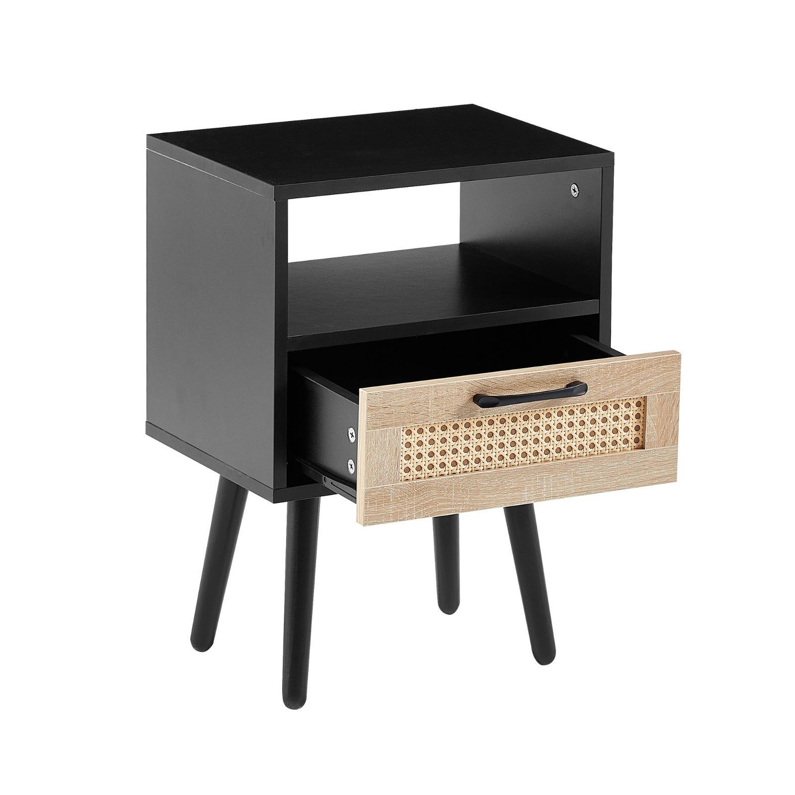 Tavolino Moderno in Rattan con Cassetto - Eleganza Naturale per la Tua Casa