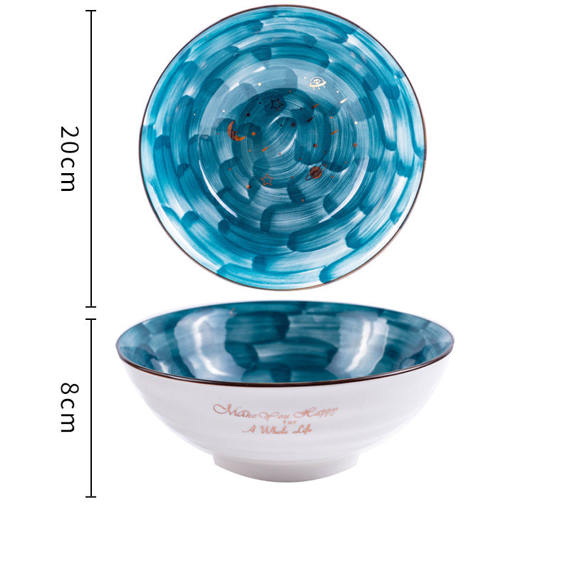 Nordic Hand-Painted Ceramic Starry Sky Bowl