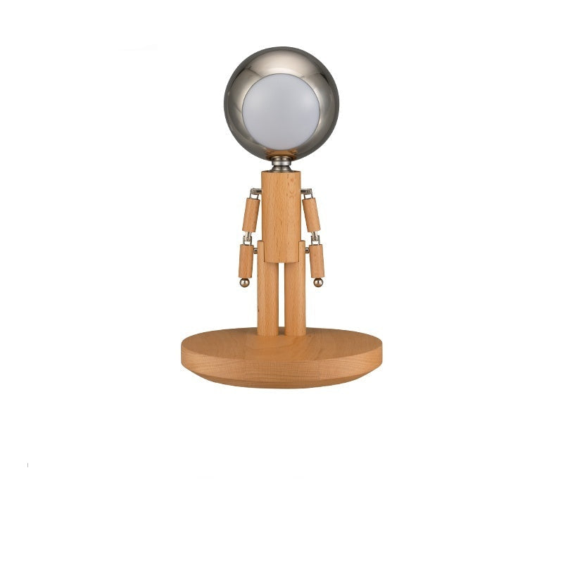 Eleganza Lunare con Lampada Decorativa in Legno