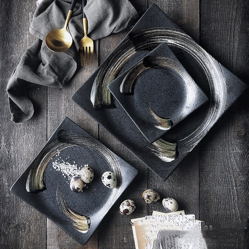 Creative Square Ceramic Sushi and Dessert Plate