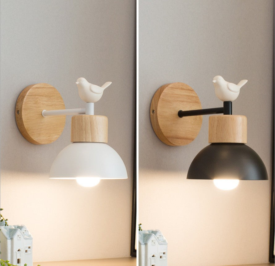 Luce Naturale: Lampada da Parete in Legno a Mezza Luna con Personalità Creativa