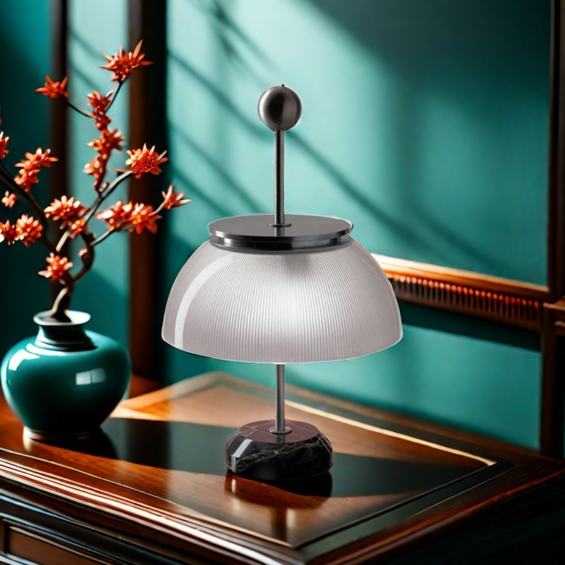 Raffinatezza Minimalista con Lampada da Tavolo in Vetro