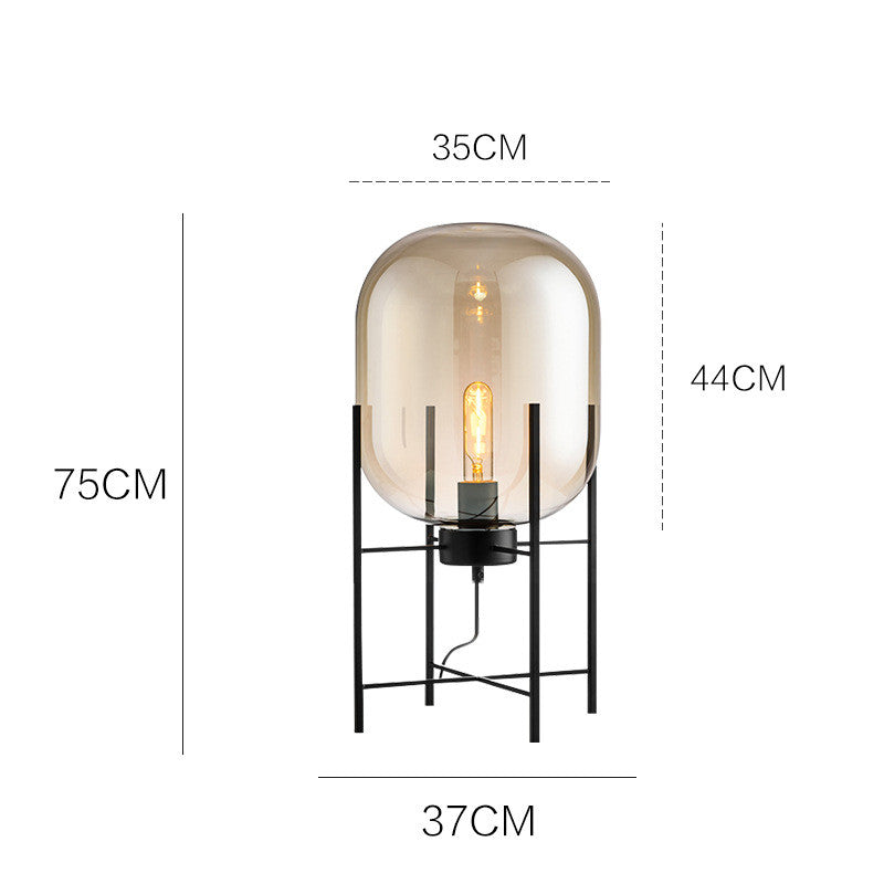 "Lampada da Tavolo Tetrapod in Vetro: Stile Scandinavo Industriale Moderno"