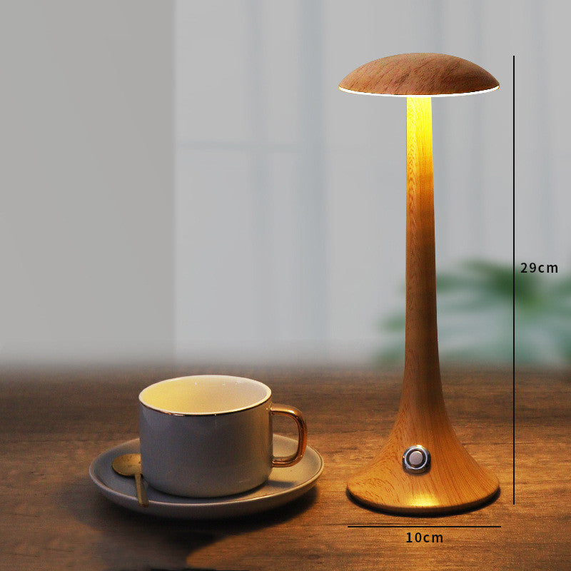 Lampada da Tavolo con Venature Legno - Eleganza e Protezione per gli Occhi