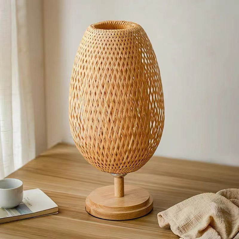 Lampada da Tavolo in Bambù Stile Zen Giapponese - Illumina la Tua Vita con Eleganza Serena