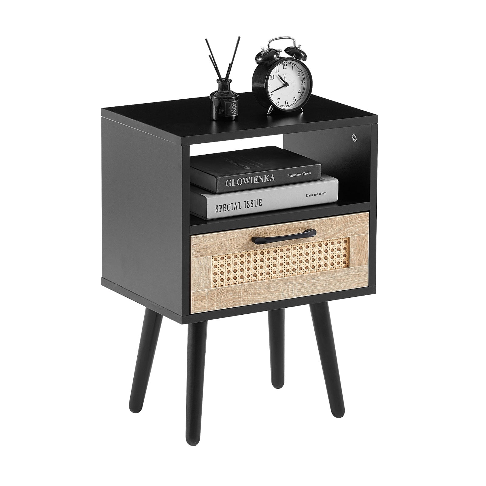 Tavolino Moderno in Rattan con Cassetto - Eleganza Naturale per la Tua Casa