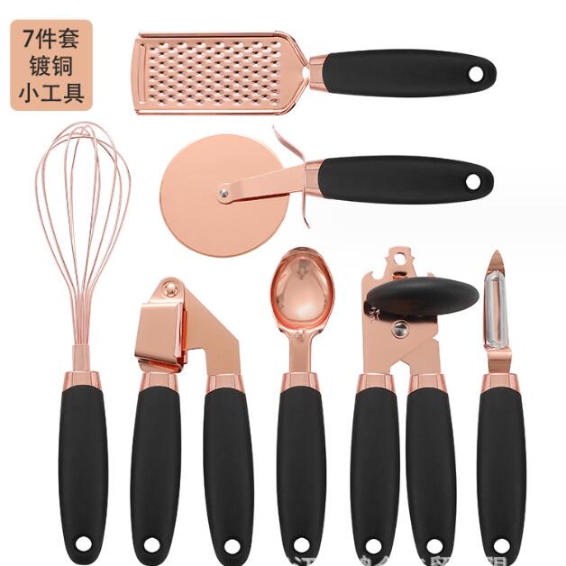 Set Utensili da Cucina in Acciaio Inossidabile Placcato Rame: Eleganza Funzionale nella tua Cucina