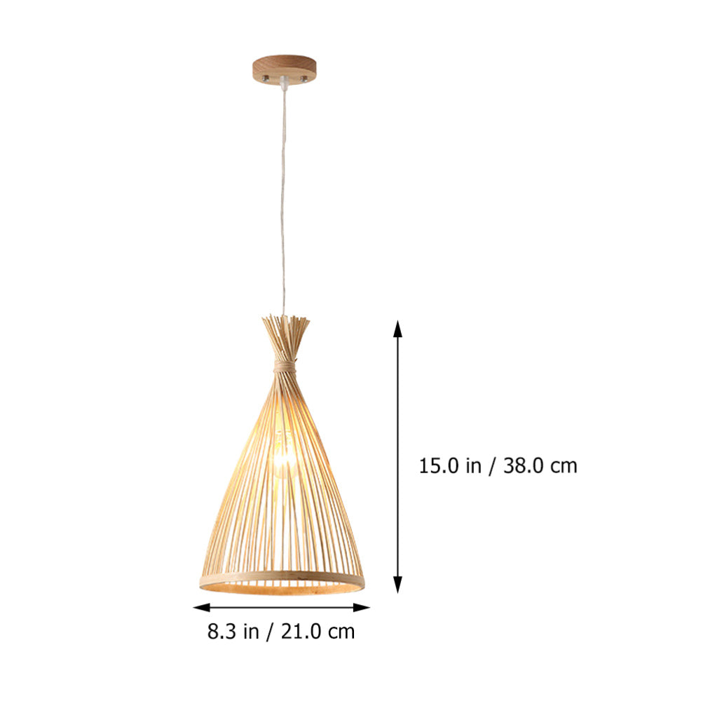 "Illumina il Tuo Ambiente con Stile: Lampadario in Bamboo Intrecciato per Sala da Pranzo e Soggiorno"