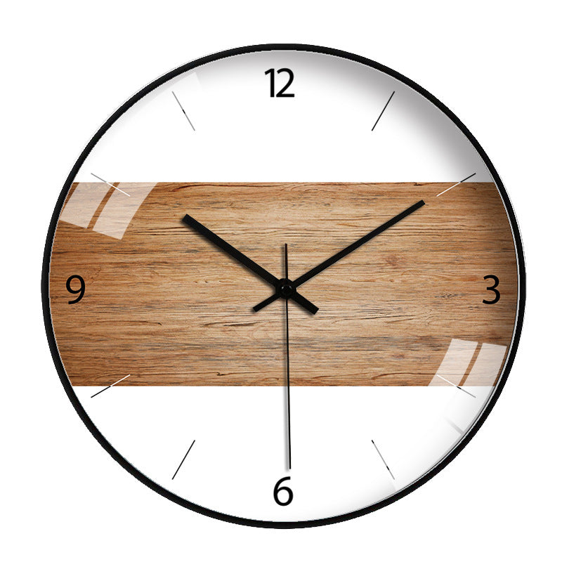 Creative Minimalist Wood Grain Color Clock