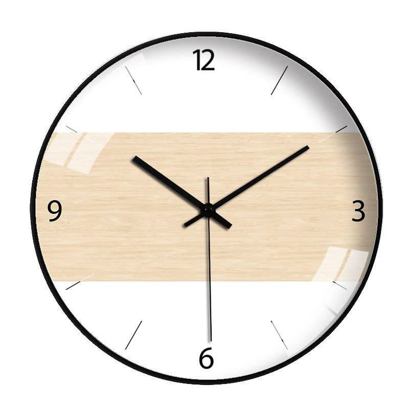 Creative Minimalist Wood Grain Color Clock