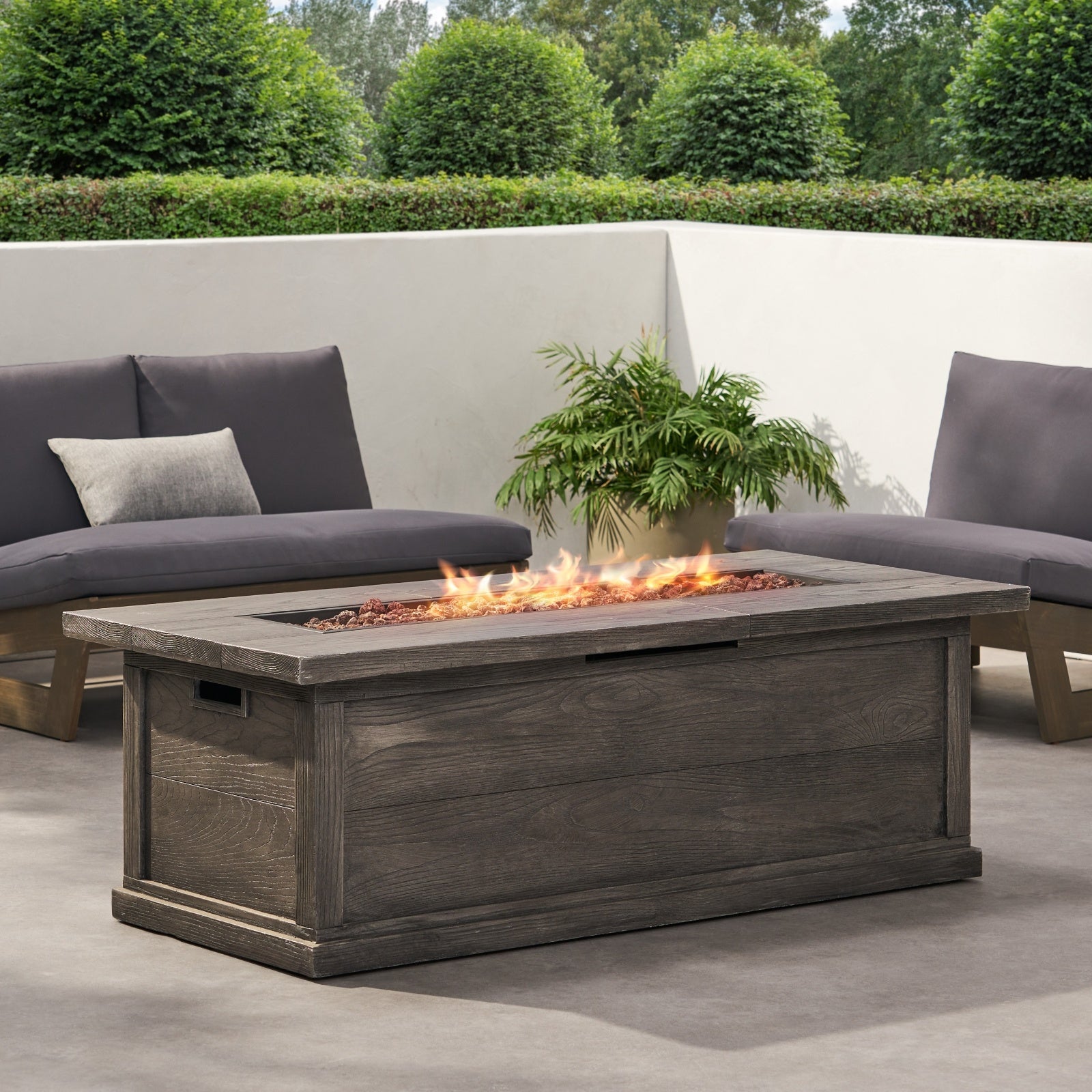 Tavolo Fuoco Rettangolare per Esterni - Eleganza e Calore per il Tuo Giardino