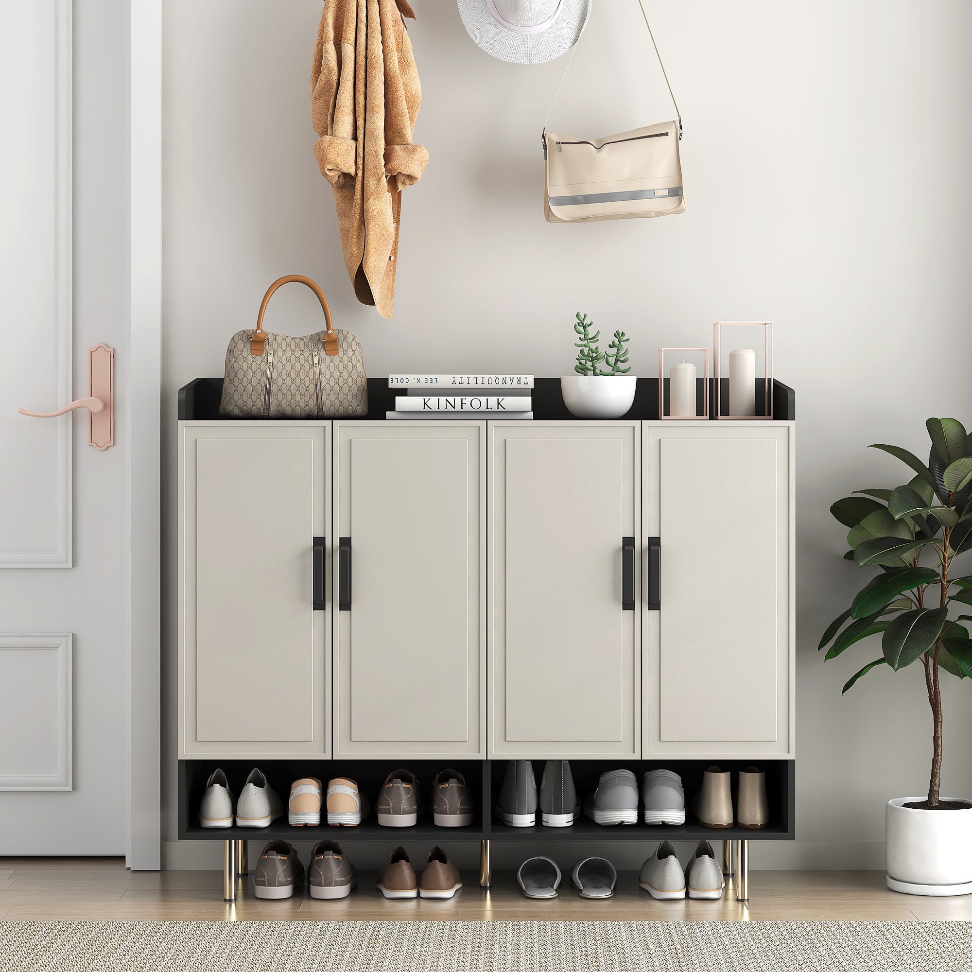 Armadio Scarpe Moderno 4 Ante - Massima Organizzazione con Stile
