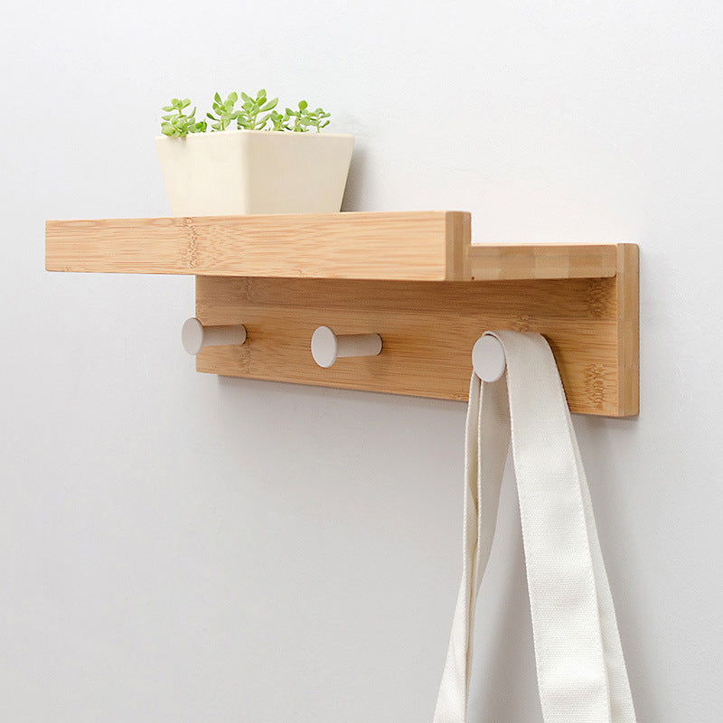 "WoodWays™ - Mensola da Parete con Ganci in Legno Massello per un Organizzazione Creativa!"