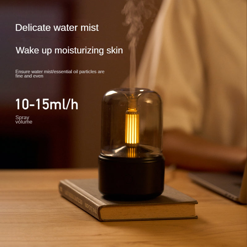 Elfo House - Luce Creativa e Benessere: Diffusore d'Aroma a Luce di Candela USB con Umidificatore Integrato"