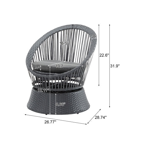 Eleganza e Comfort con Poltrona in Rattan Grigio
