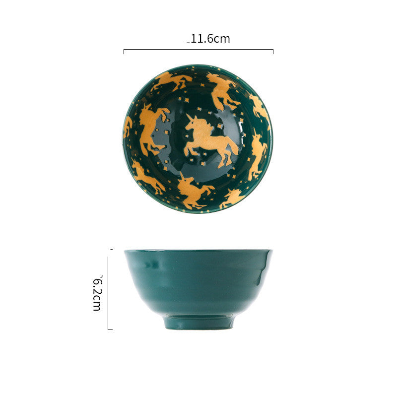 Small Underglaze Ceramic Rice and Dessert Bowl