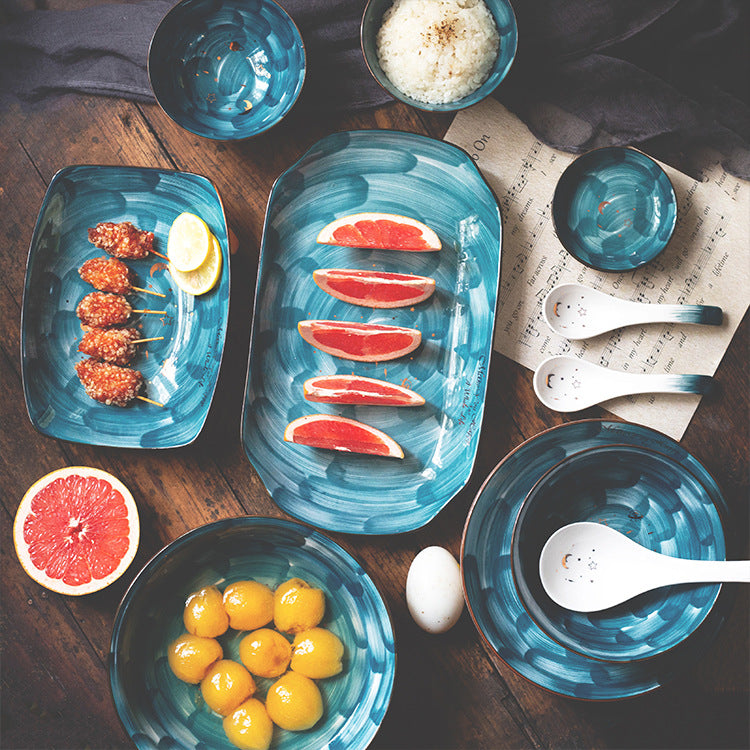 Nordic Hand-Painted Ceramic Starry Sky Bowl