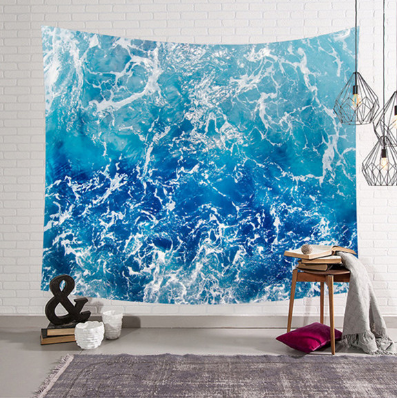 Onda di Mare 3D: Tendaggio da Parete per un Decor Hippie Retro