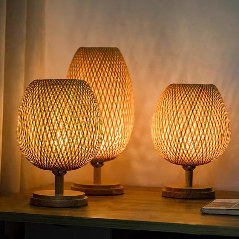 Lampada da Tavolo in Bambù Stile Zen Giapponese - Illumina la Tua Vita con Eleganza Serena