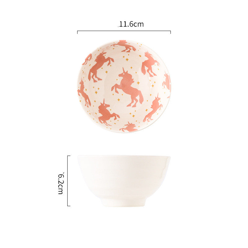 Small Underglaze Ceramic Rice and Dessert Bowl