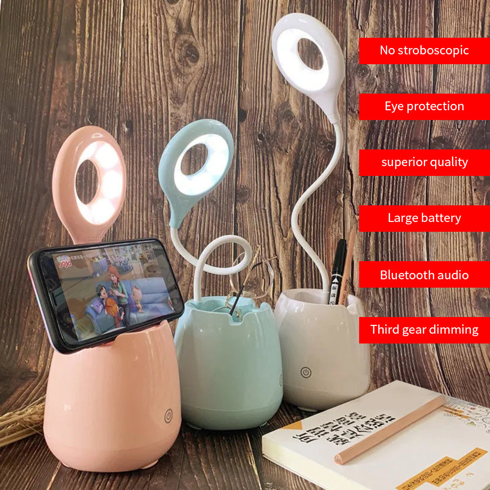 "Luce, Musica, Azione! Lampada da Scrivania LED Multifunzionale con Bluetooth"