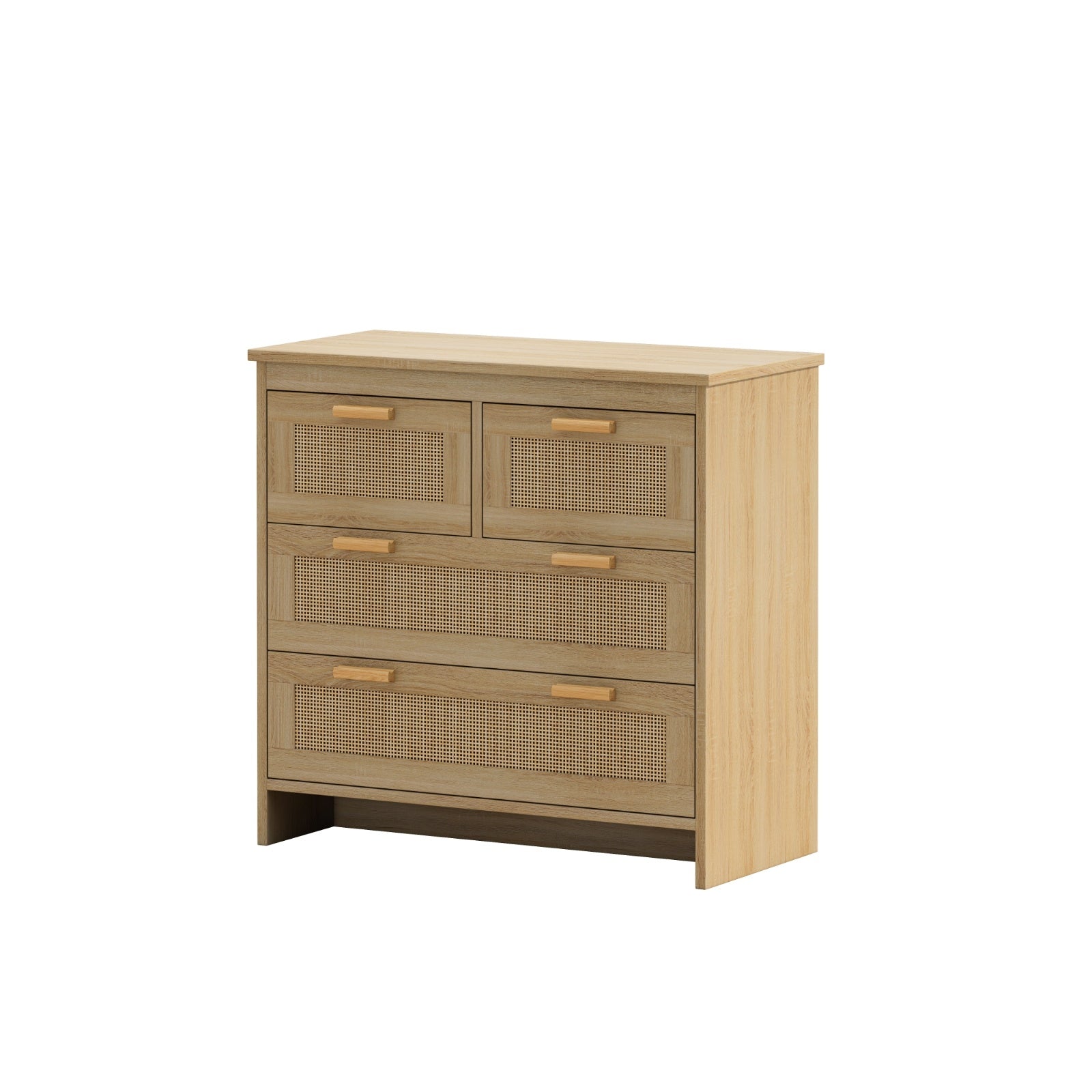 Eleganza Naturale con Mobile in Rattan a 4 Cassetti