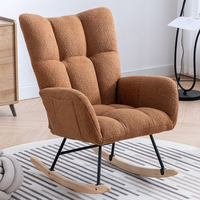 Poltrona Dondolo in Peluche Soft Teddy - Comfort Avvolgente per la Tua Casa