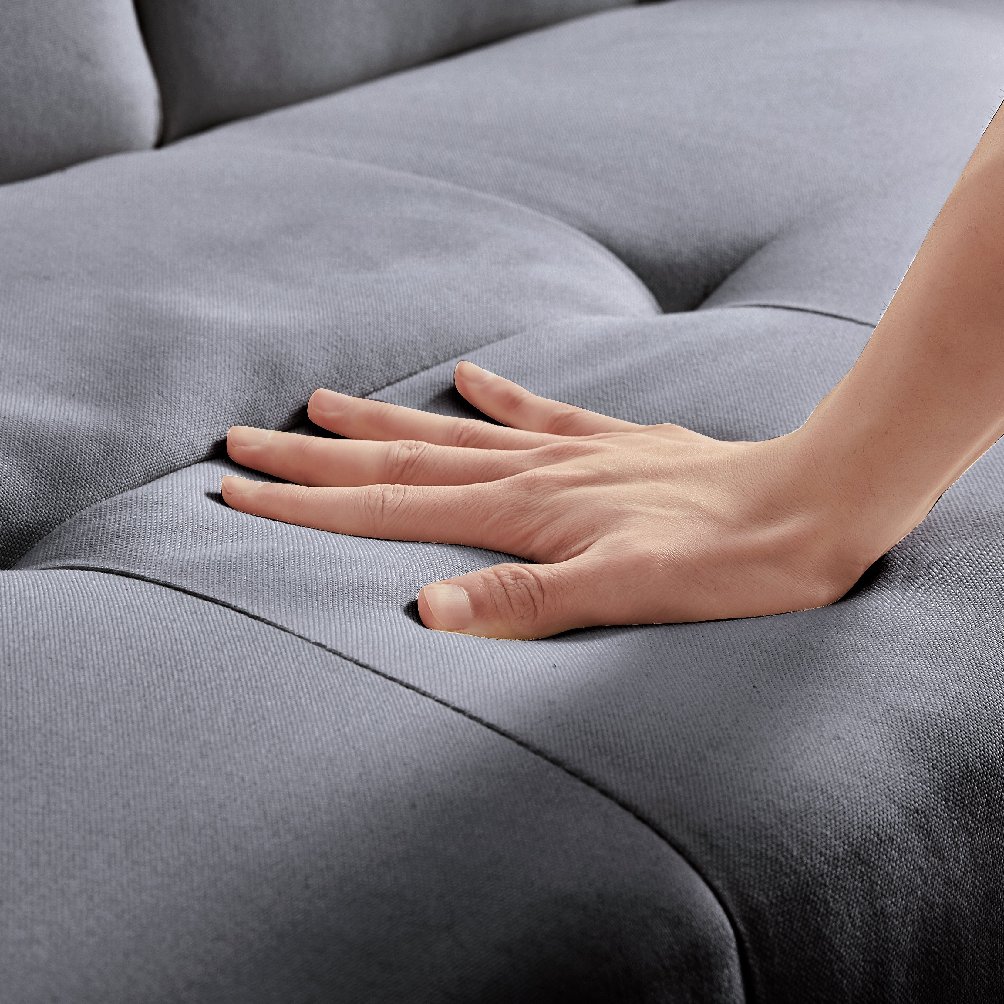 Sofisticato Comfort Convertibile: Divano Letto Futon Pieghevole in Tessuto Lino al 100%